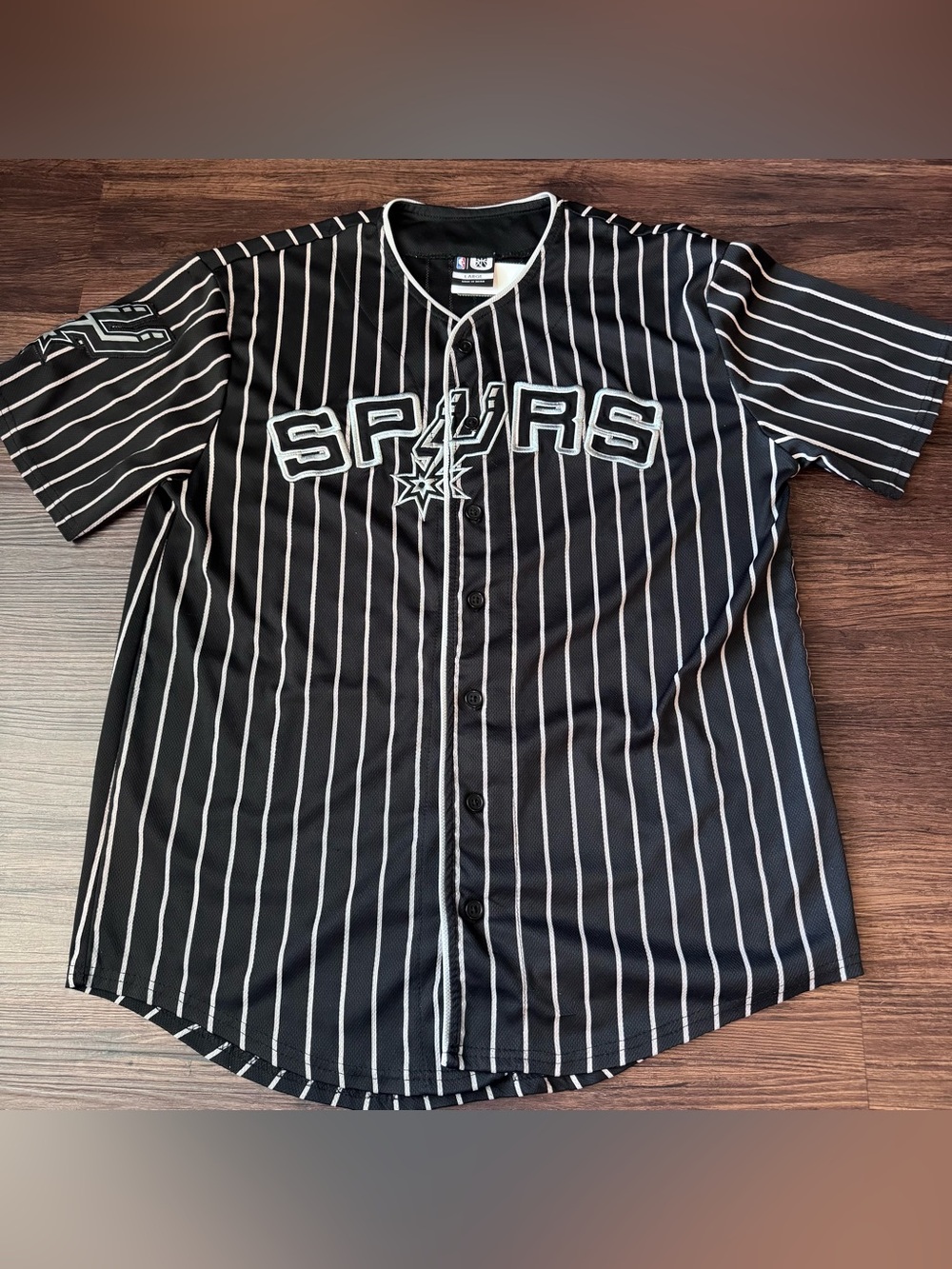 San Antonio Spurs NBA Baseball Jersey Adult Large #73 UNK STITCHED Pinstripe